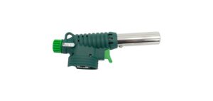 Green and silver handheld torch.