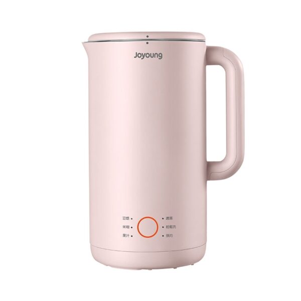 A pink electric kettle sitting on top of a table.