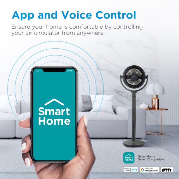 Smart home app controls a fan.