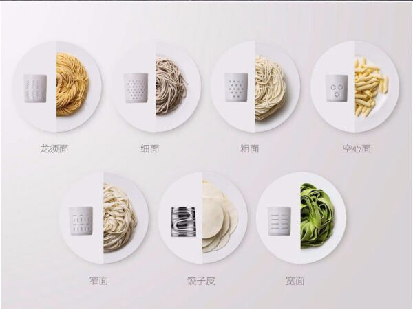 Different types of noodles and dough.