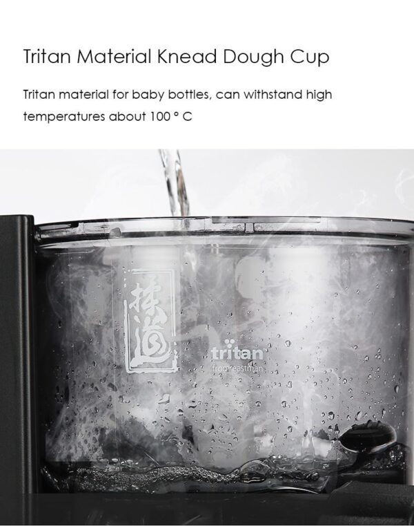 Tritan dough cup with hot water.