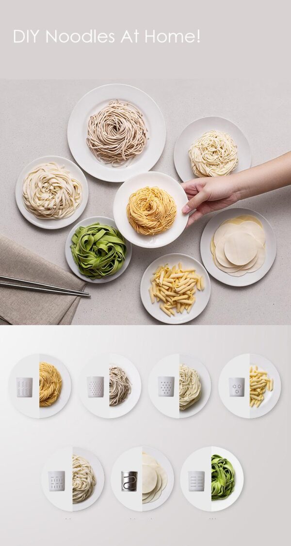 Homemade noodles in various shapes and sizes.