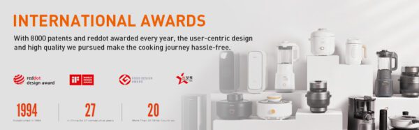 International awards for kitchen appliances.