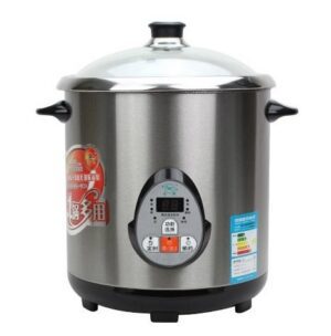 Stainless steel electric pressure cooker.