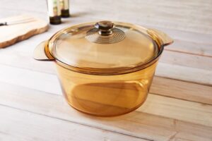 VISIONS Pyroceram Flair Cookpot with Glass Cover, 5.5L