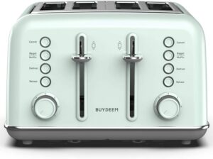 Buydeem DT-6B83G 4-Slice Toaster, Cozy Green