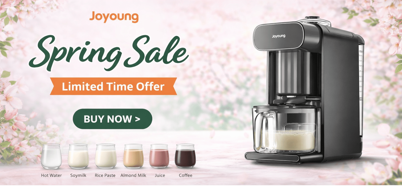 Joyoung K1G Soymilk Machine – Spring Sale Banner for Multi-Function Plant-Based Milk Maker