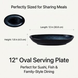 Oval Japanese Serving Plates, Set of 2