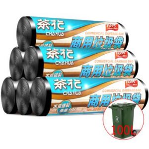 Chahua Extra-Large Black Garbage Bags, 125L / 30 gal