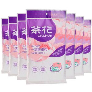 Chahua Disposable Clear Tablecloths, 50 Count, 1.6 x 1.6 m