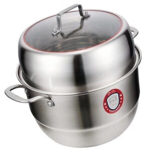 Laotesi 34 cm 2-Tier Stainless Steel Steamer Pot