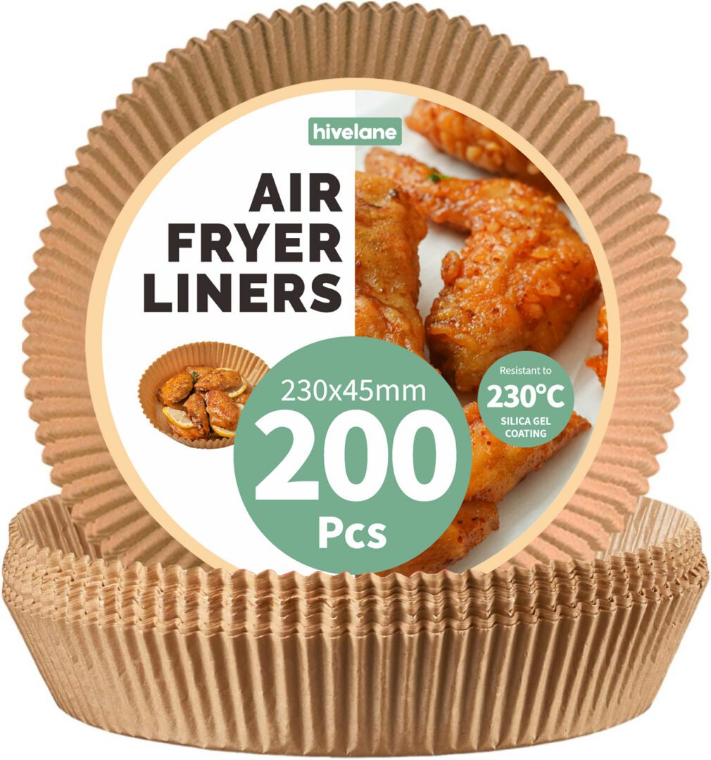 Hivelane Round Air Fryer Liners, 8 in Base, C1865 / C12071