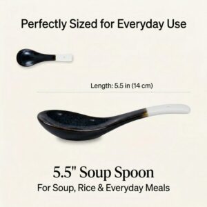 Cuisine Talent Japanese Style Soup Spoons, 5.5 in, Set of 6