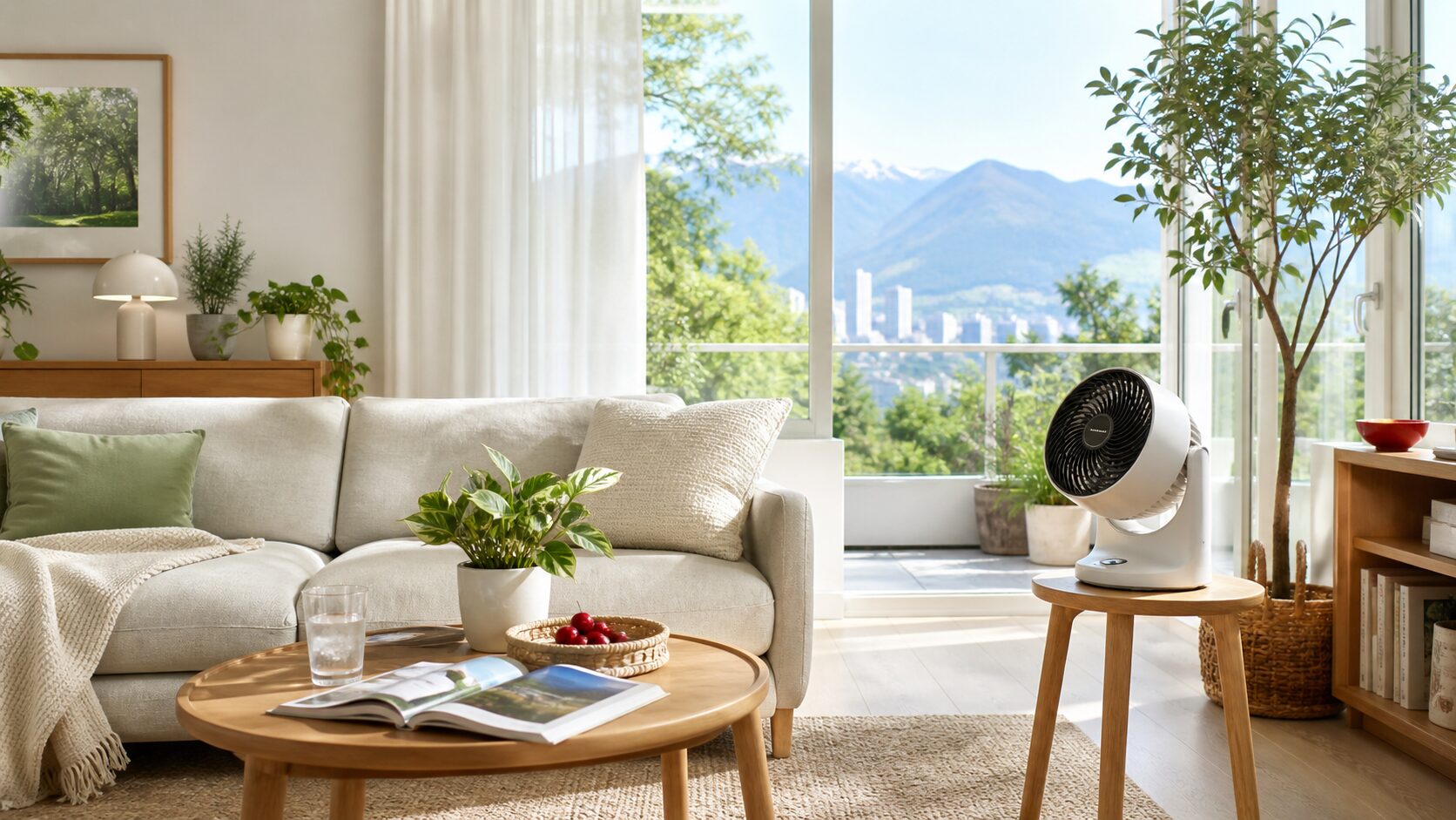 Summer living room for fans and cooling