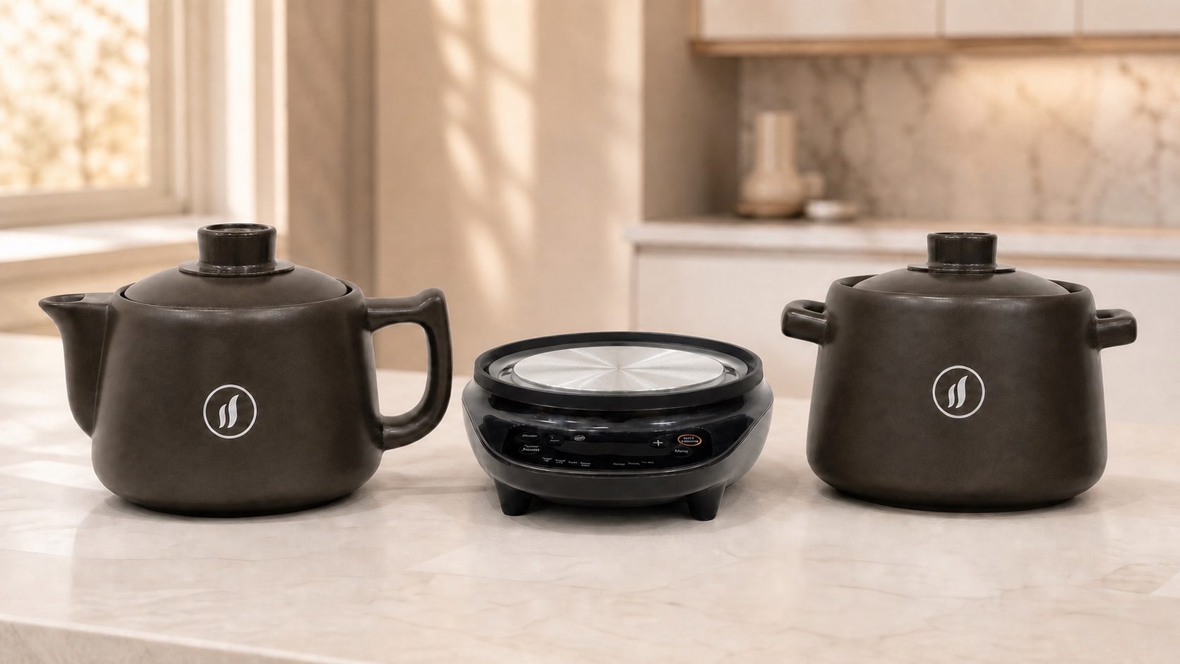 Cuisine Talent 電藥壺一個電熱底座配單耳茶壺及雙耳湯鍋 | One electric base with interchangeable tea and soup pots
