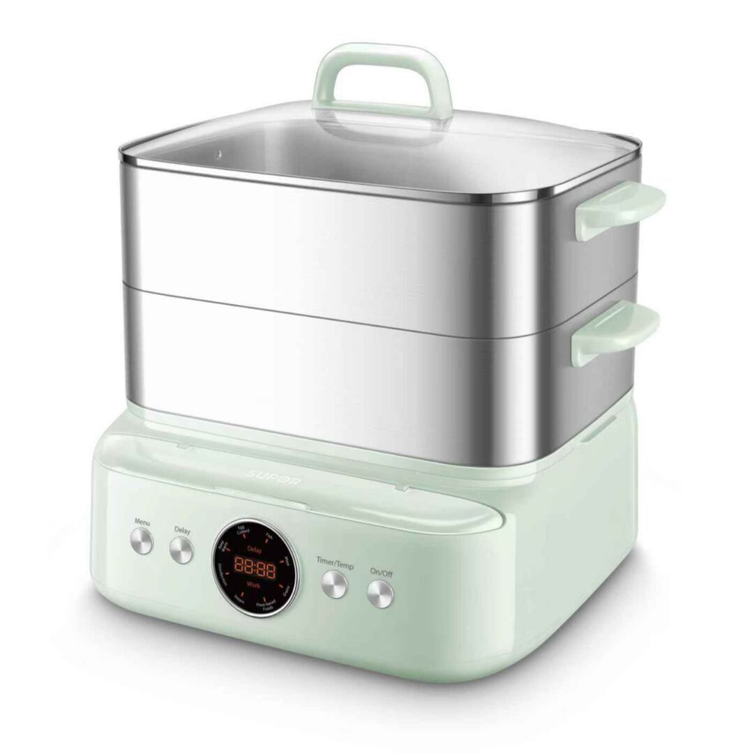 Supor SM30D21US 16L electric steamer - angled front view
