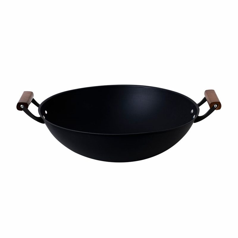 Hivelane 40 cm Nitrided Iron Double-Handle Wok, C6077