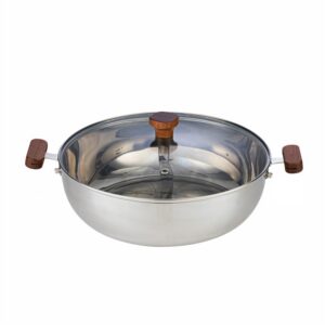 Hivelane 32 cm Tri-Ply Divided Hot Pot with Lid, C6240