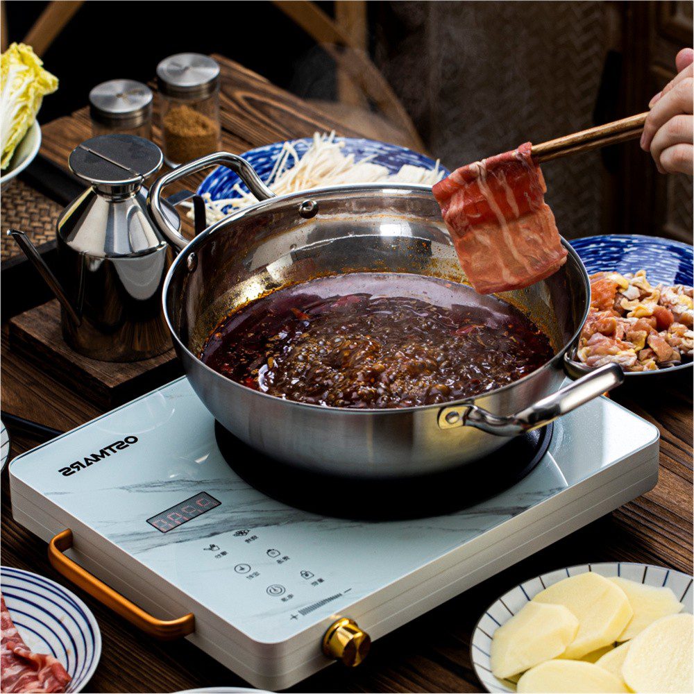 Hivelane 304 Stainless Steel 3-Layer Hot Pot, 28 cm, C6205 - Image 2