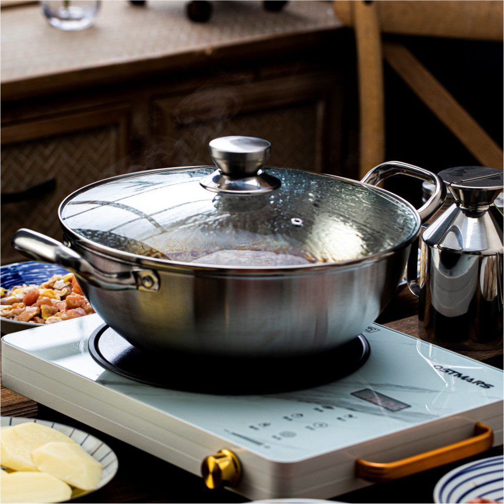 Hivelane 304 Stainless Steel 3-Layer Hot Pot, 28 cm, C6205 - Image 3