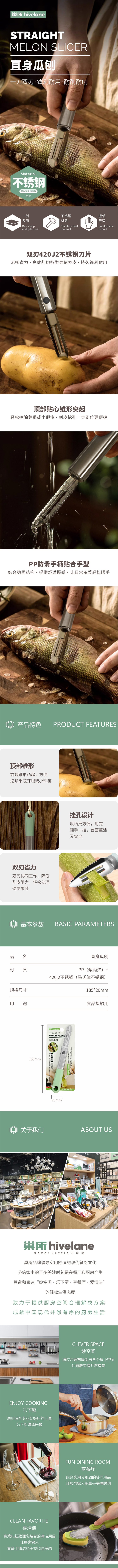 Hivelane C6245 straight dual-edge vegetable peeler details