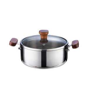 Hivelane 20 cm 3-Layer Stainless Steel Hot Pot with Glass Lid, C6215