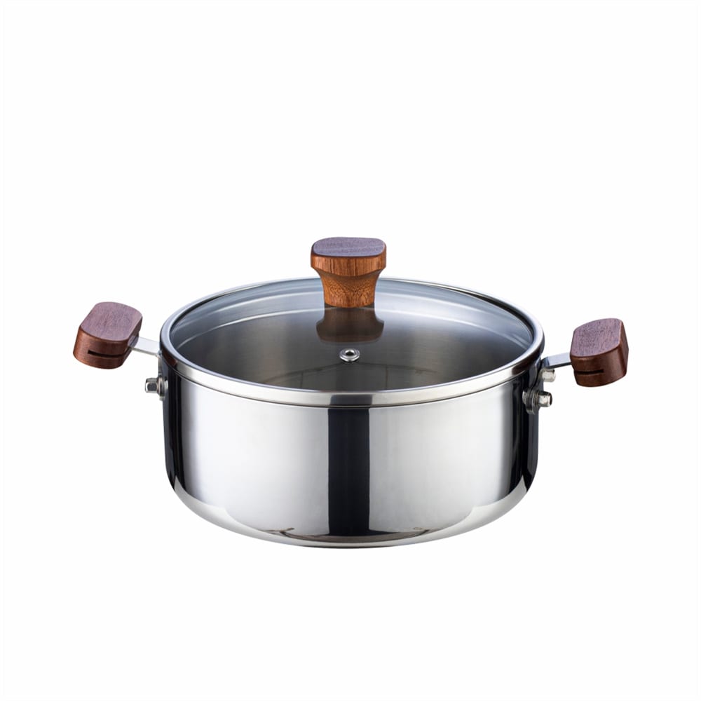Hivelane 20 cm 3-Layer Stainless Steel Hot Pot with Glass Lid, C6215