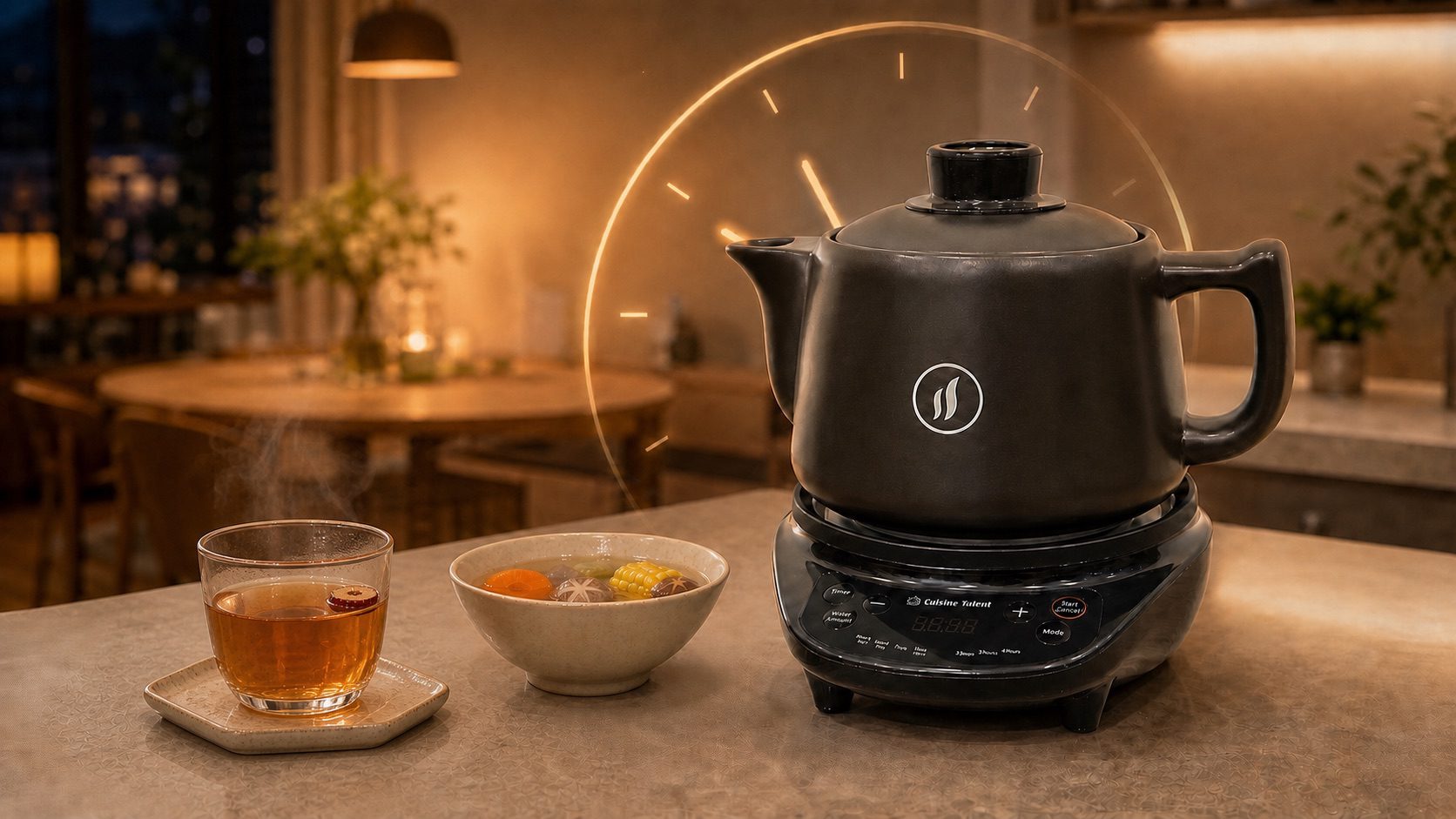 Cuisine Talent 預約及定時功能家居情景，茶飲與湯品同桌呈現 | Reservation, timer and keep warm home setting