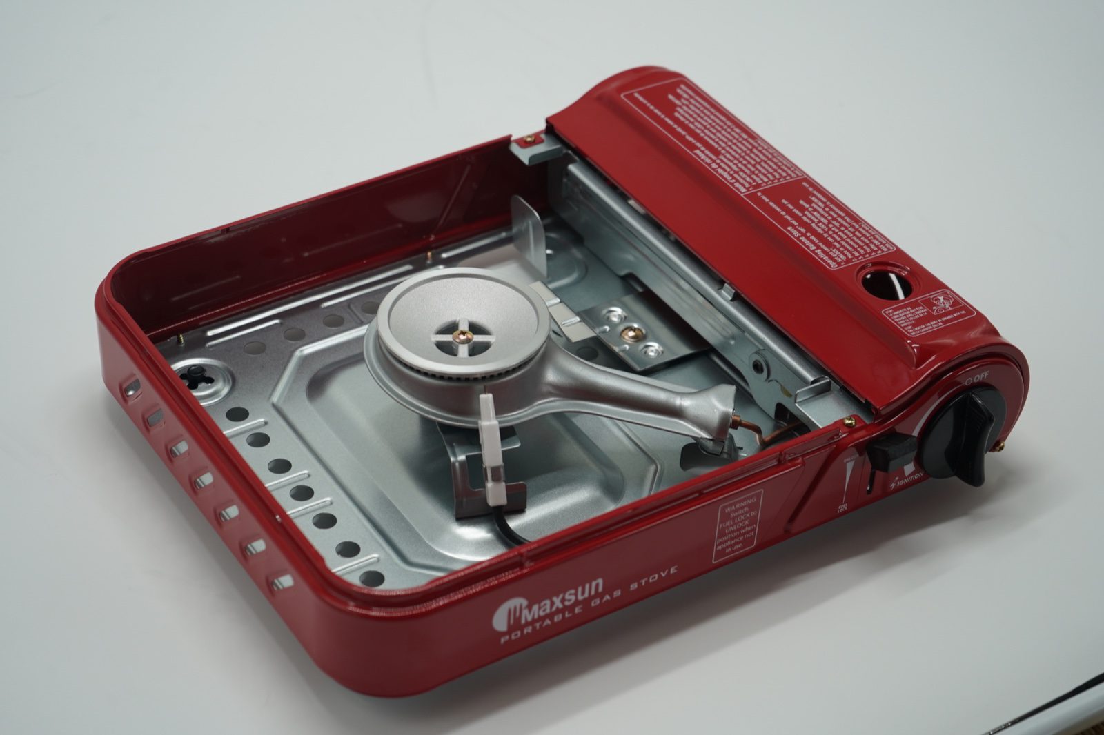 Burner assembly inside the Maxsun MS-3800 LPG stove