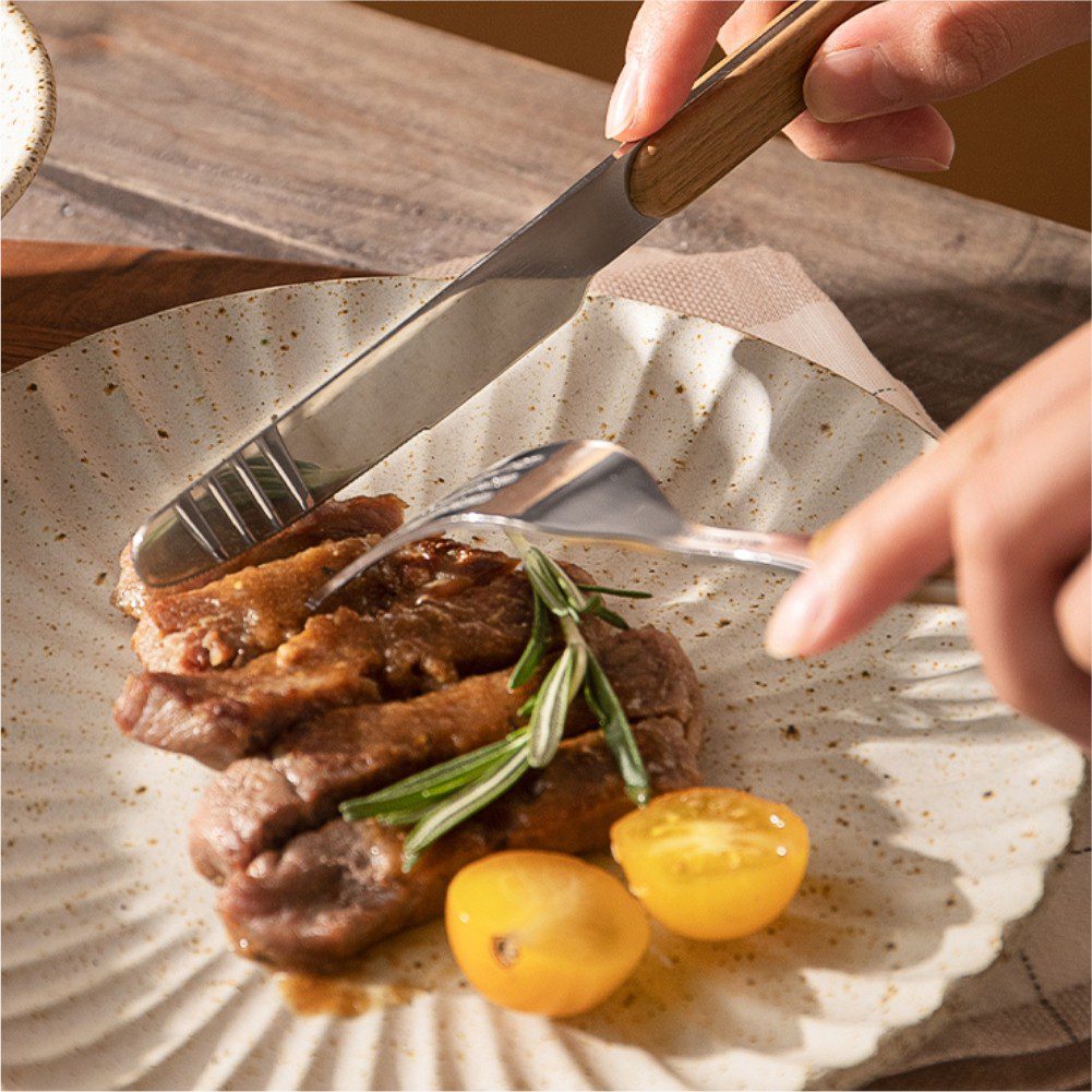 Hivelane 304 Stainless Steel Fork with Wood-Grain Handle, C1882 - Image 3