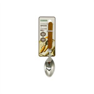 Hivelane 304 Stainless Steel Dessert Spoon with Wood-Grain Handle, C1884