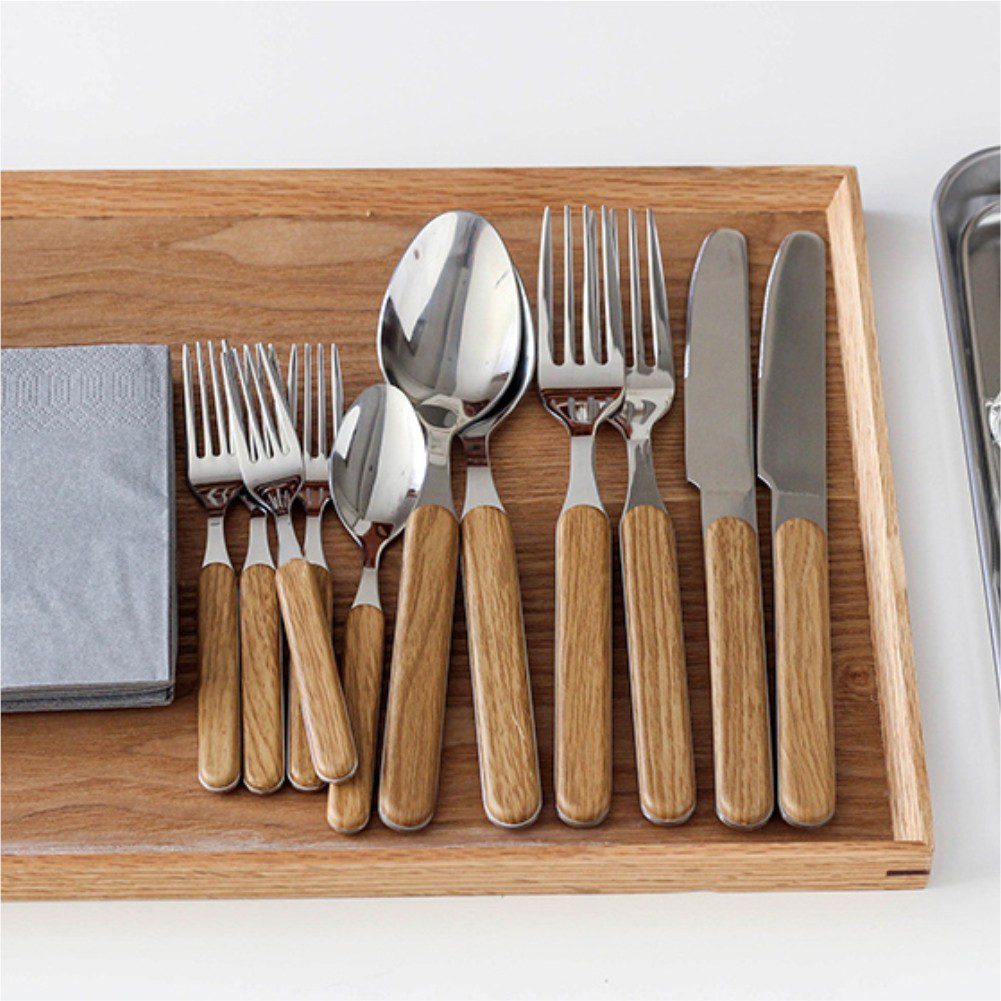 Hivelane 304 Stainless Steel Fruit Fork with Wood-Grain Handle, C1885 - Image 2