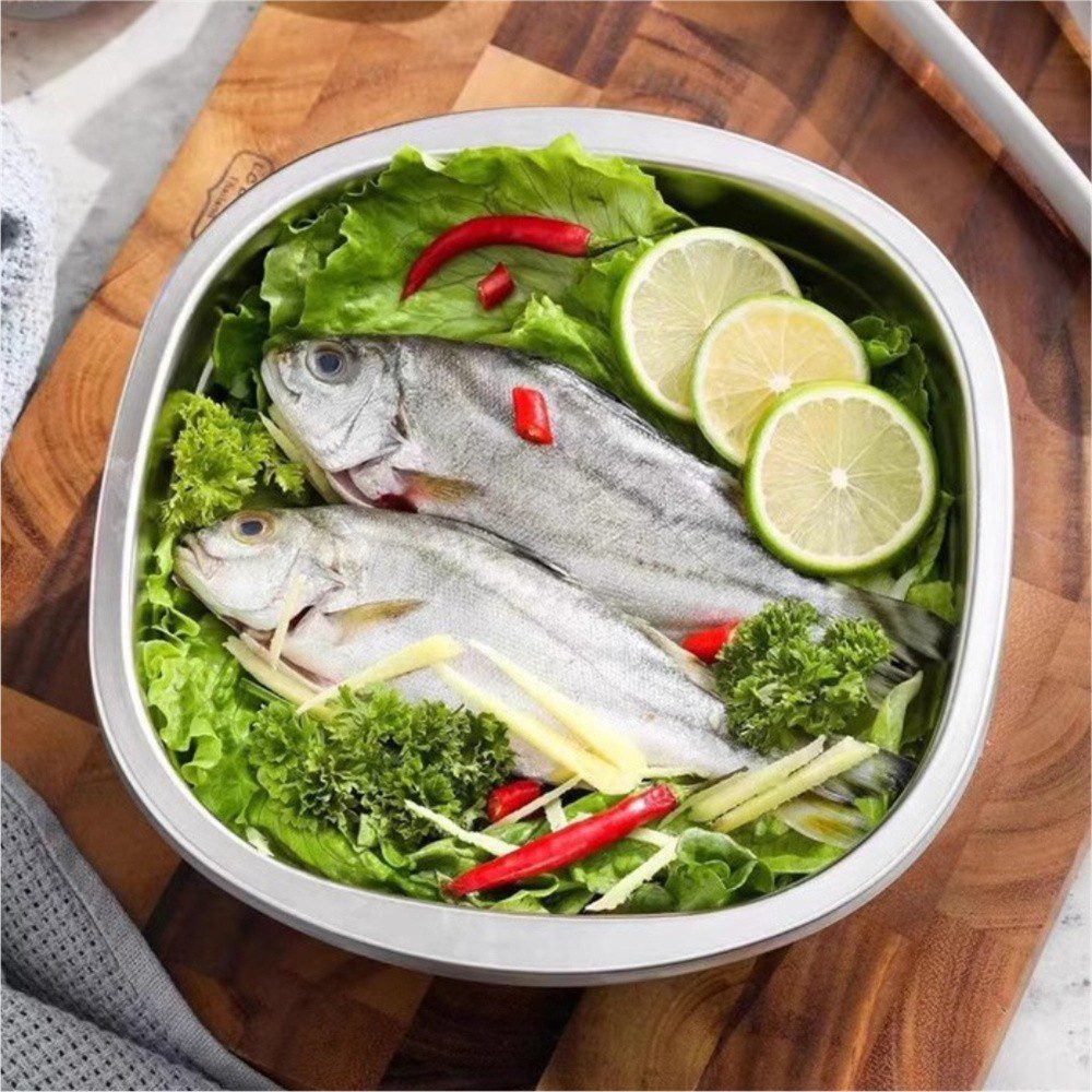 Hivelane 304 Stainless Steel Square Cooking Basin, 28 cm, C6158 - Image 2