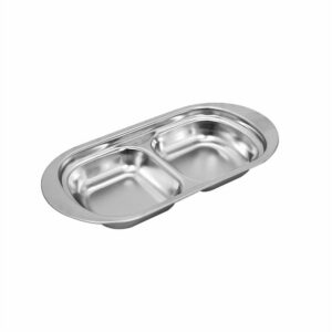 Hivelane 304 Stainless Steel Double Sauce Dish, 18 cm, C6174