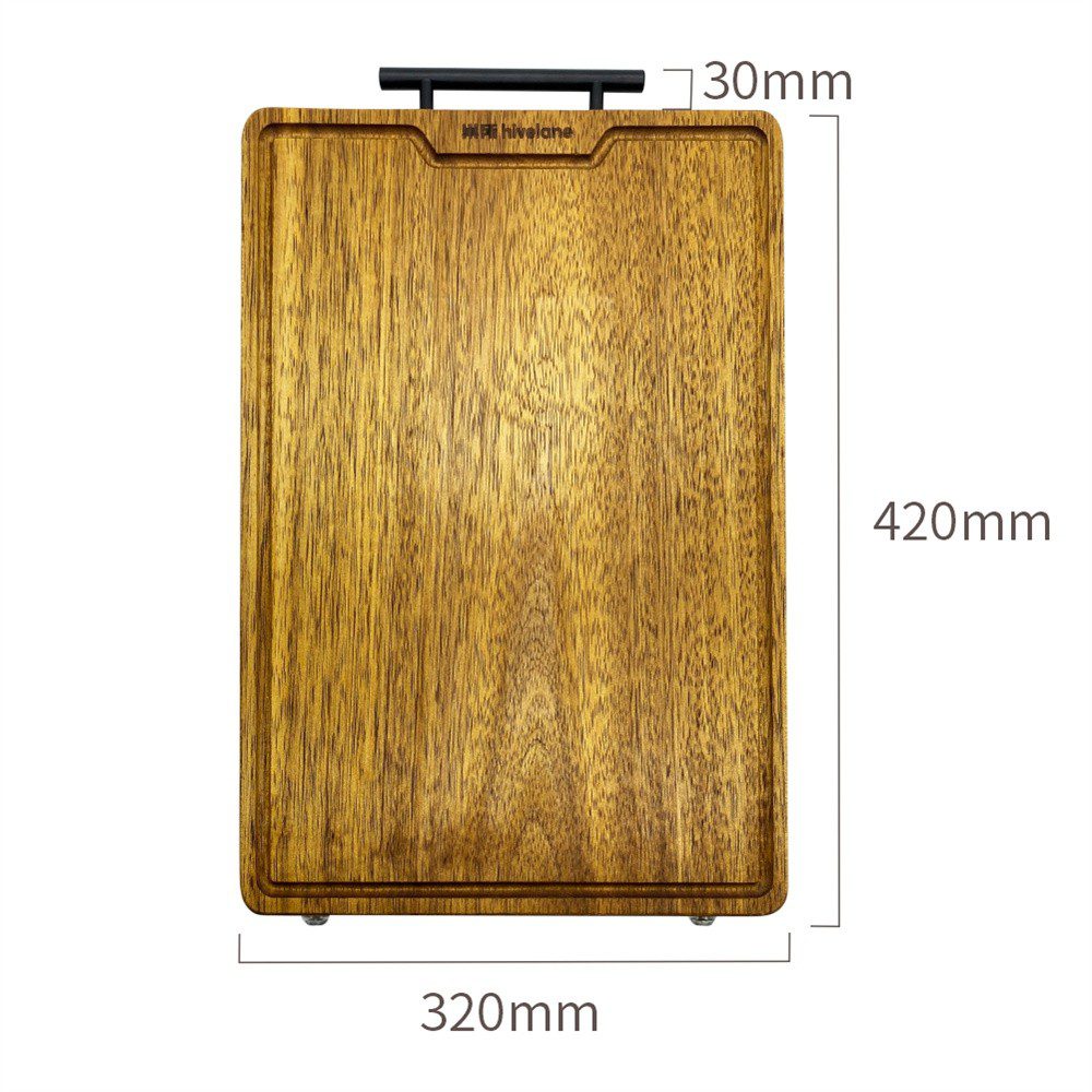 Hivelane Solid Black-Gold Hardwood Rectangular Cutting Board, C1786 - Image 5