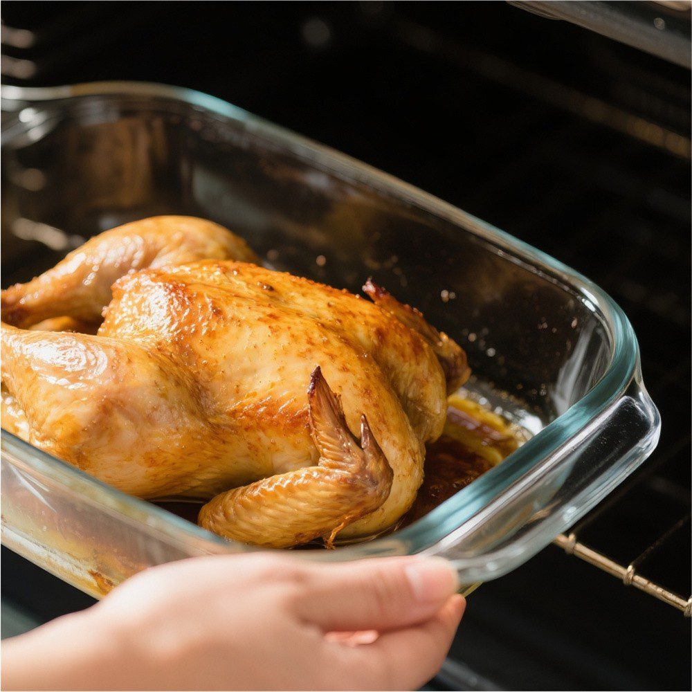 Hivelane Heat-Resistant Glass Baking Dish with Lid, C6198 - Image 3