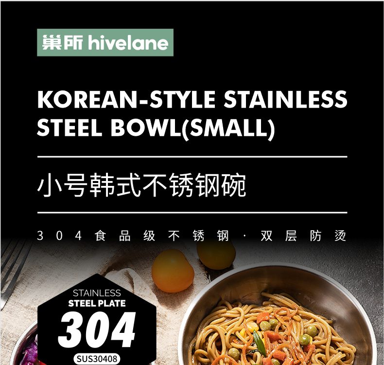 Hivelane C1824 stainless steel bowl detail 1