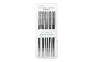 Hivelane 304 Stainless Steel Chopsticks, 5 Pairs, C1519