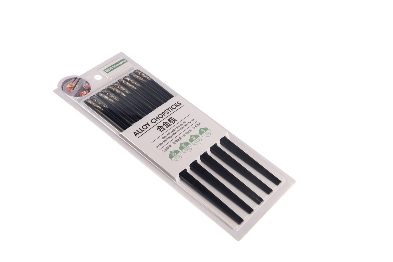 Hivelane Alloy Chopsticks, 5 Pairs, C1363