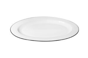 Hivelane 12-inch Double-Line Oval Porcelain Fish Plate, C1635