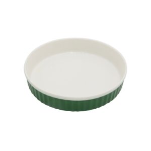 Hivelane Green Ribbed 7.5-inch Deep Porcelain Plate, C1762