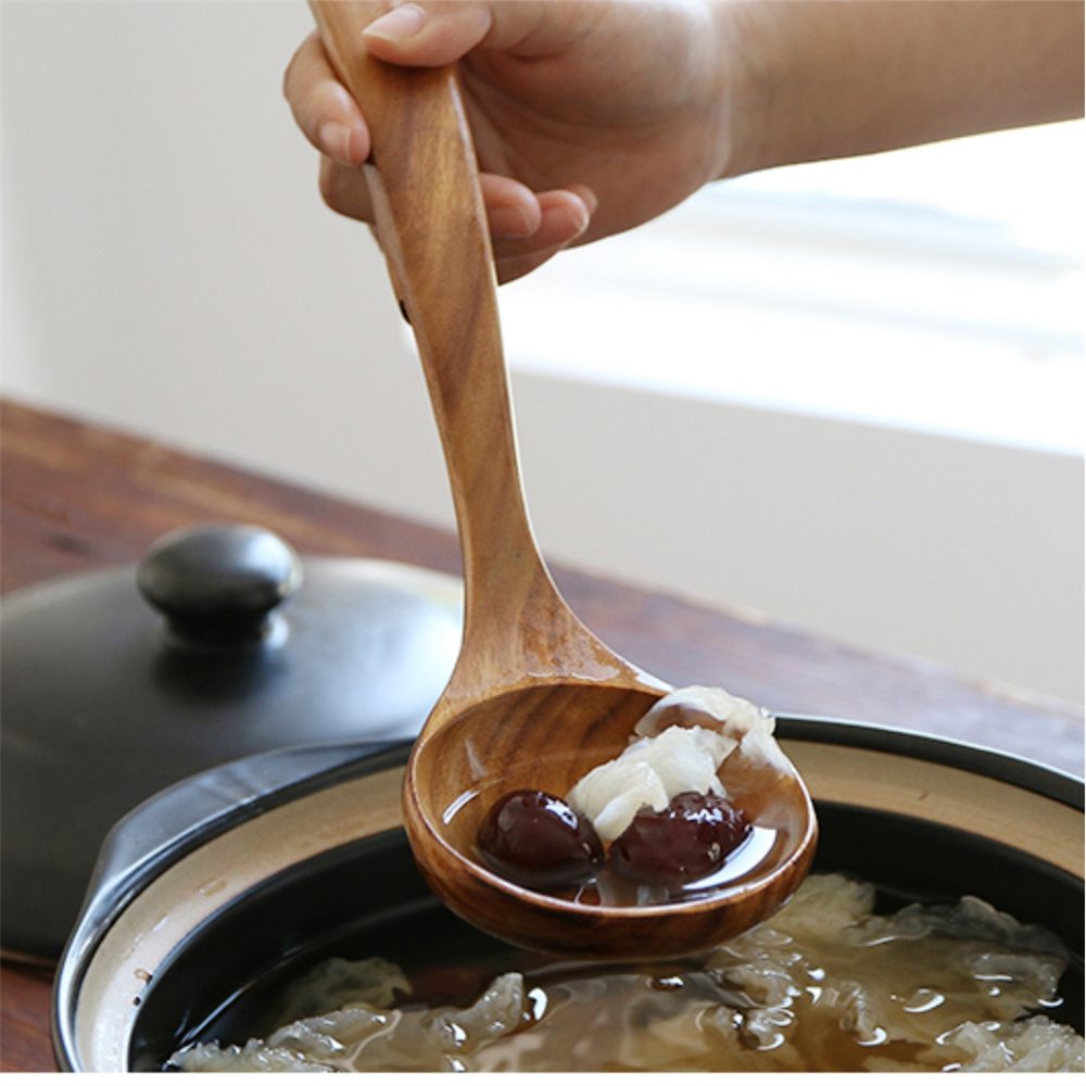 Hivelane Natural Wooden Soup Ladle, C1459 - Image 2