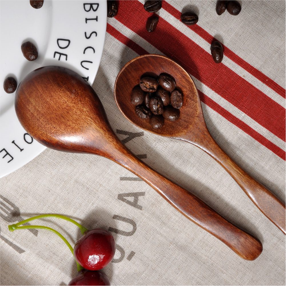 Hivelane Gourd-Handle Wooden Spoon, 14 cm, C1285 - Image 3