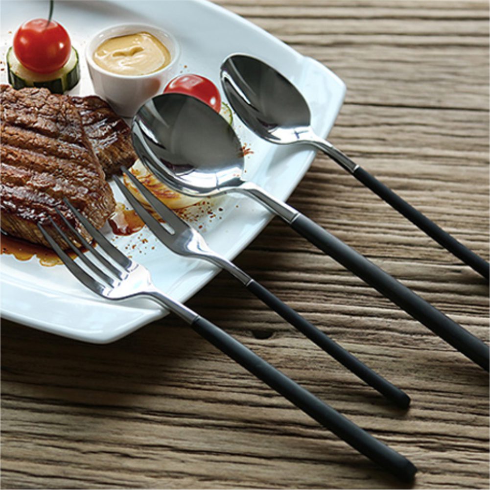 Hivelane Black Handle Dinner Spoon, C1258 - Image 3