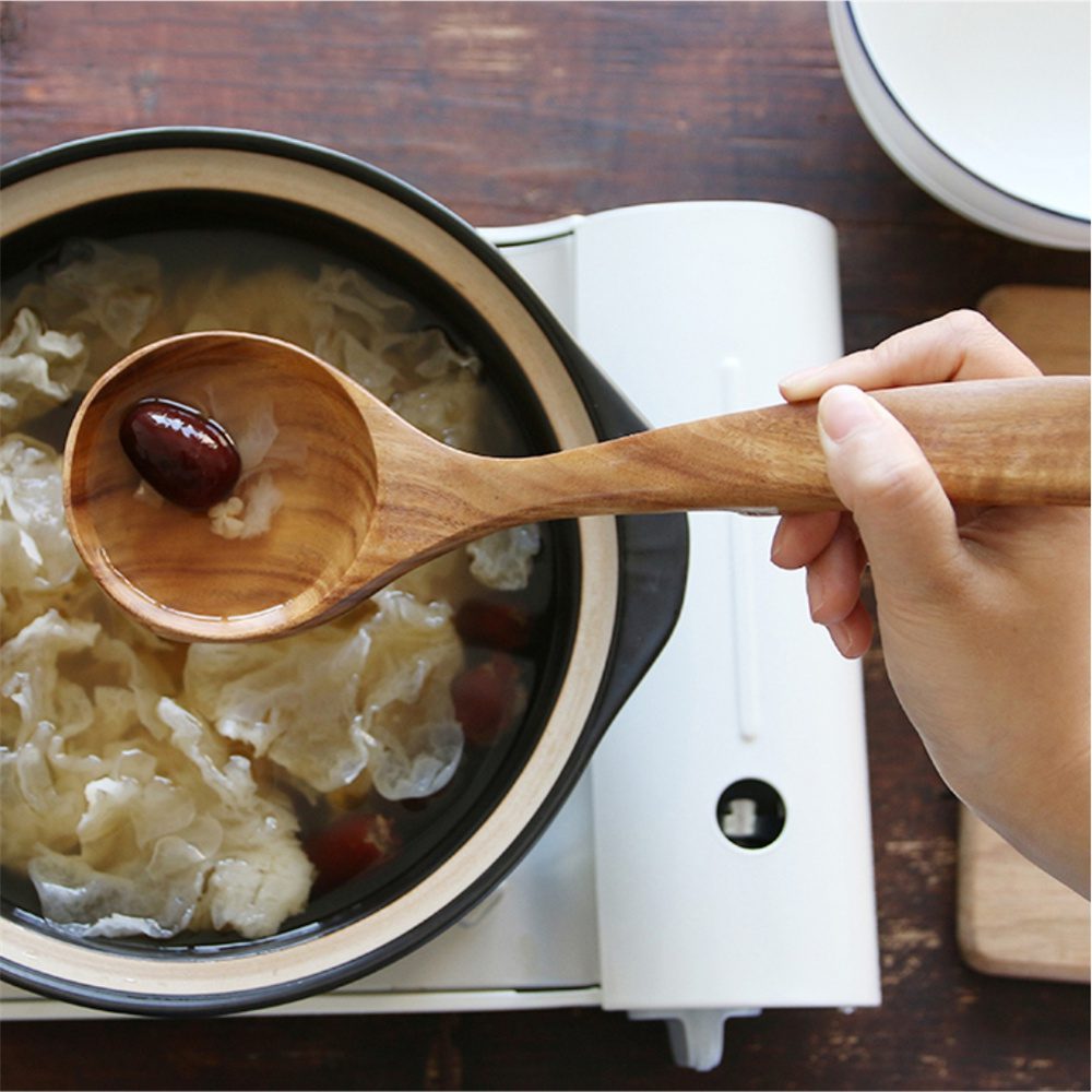 Hivelane Natural Wooden Soup Ladle, C1459 - Image 3
