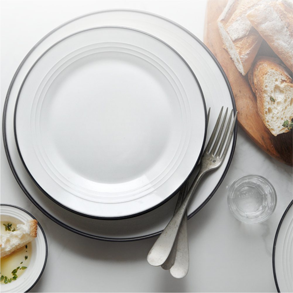 Hivelane 8.5-inch Double-Line Porcelain Soup Plate, C1633 - Image 4