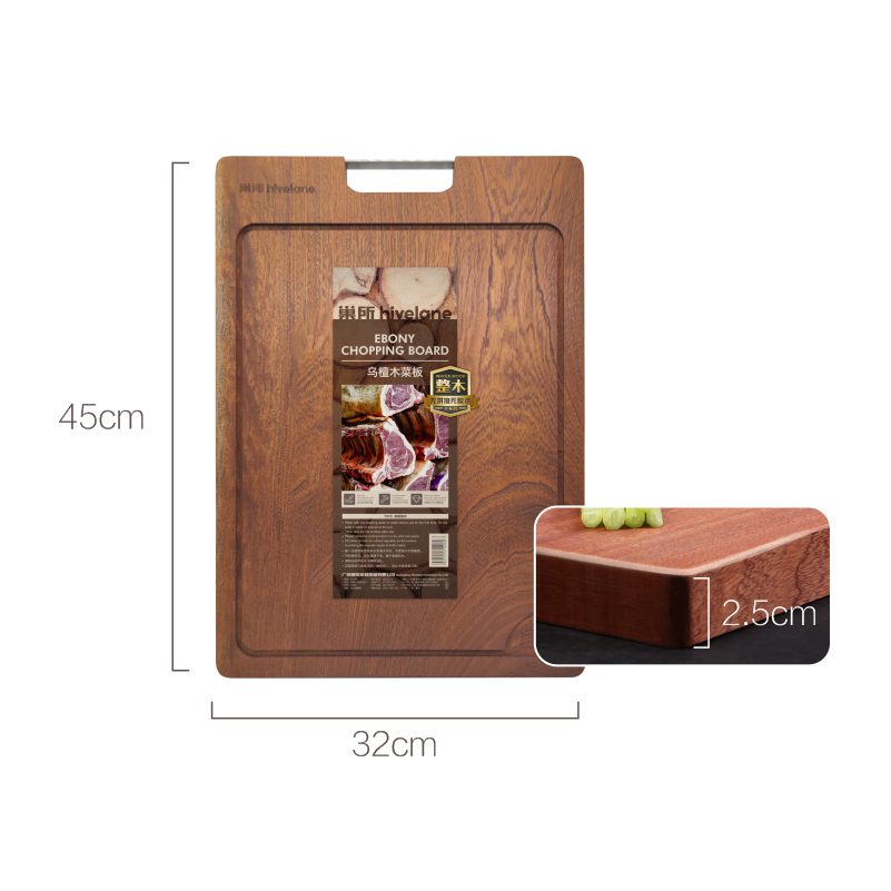 Hivelane African Ebony Wood Cutting Board 45 × 32 cm, C1526 - Image 5