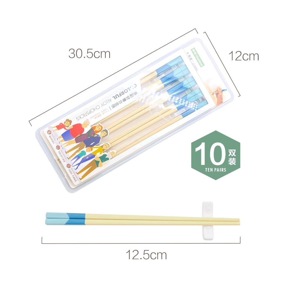Hivelane Colourful Alloy Chopsticks, 10 Pairs, C1784 - Image 5