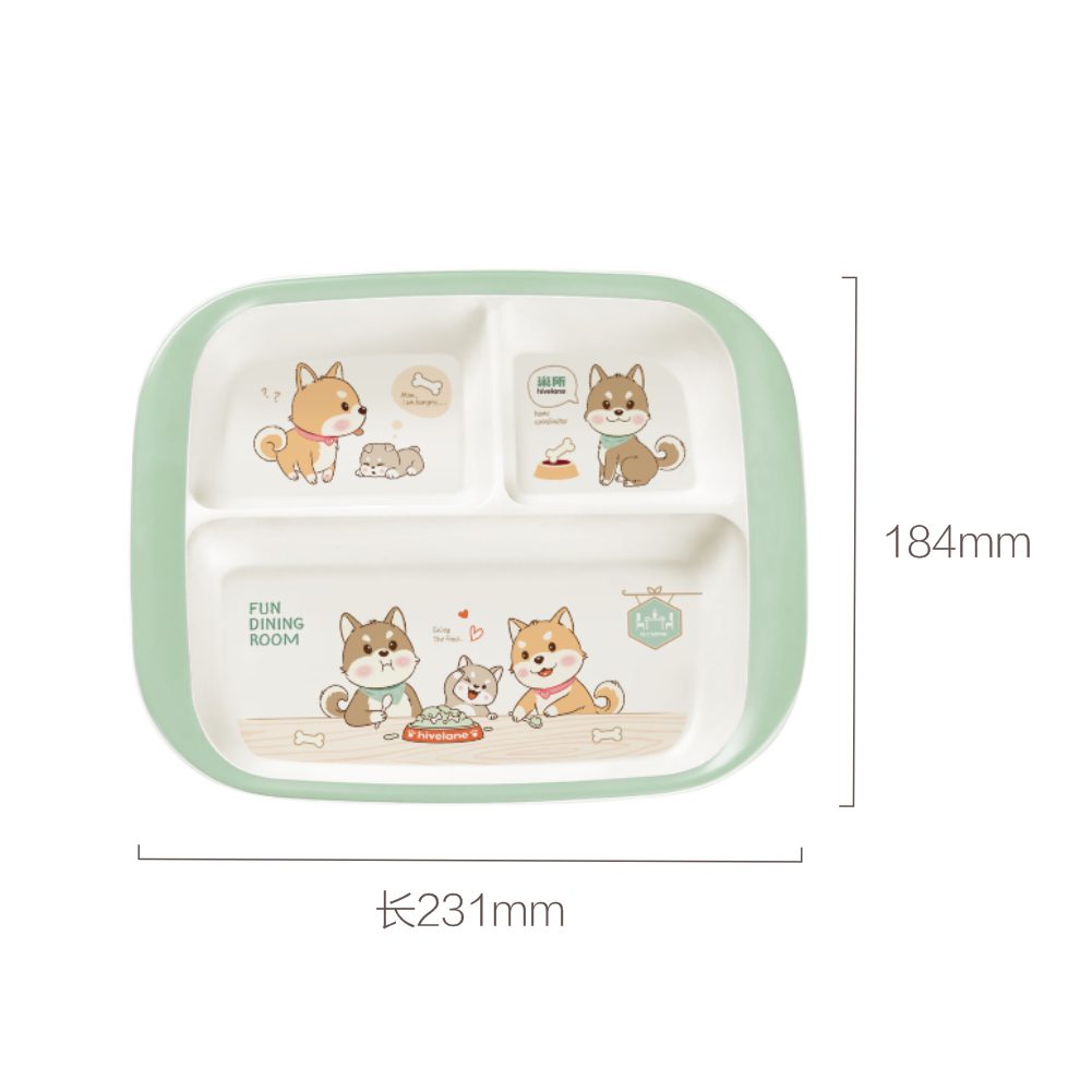 Hivelane Puppy Bamboo-Fibre Three-Compartment Plate, C1708 - Image 5