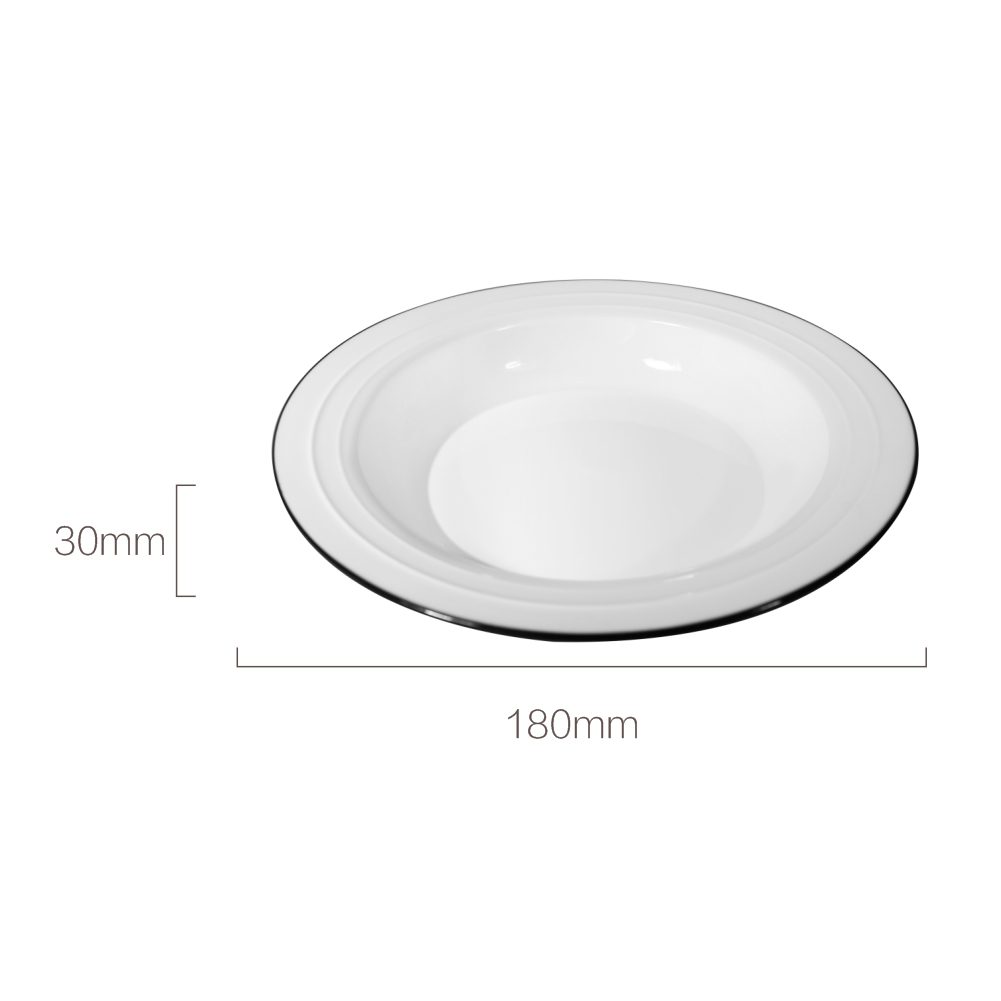 Hivelane 7-inch Double-Line Porcelain Rice Plate, C1658 - Image 5
